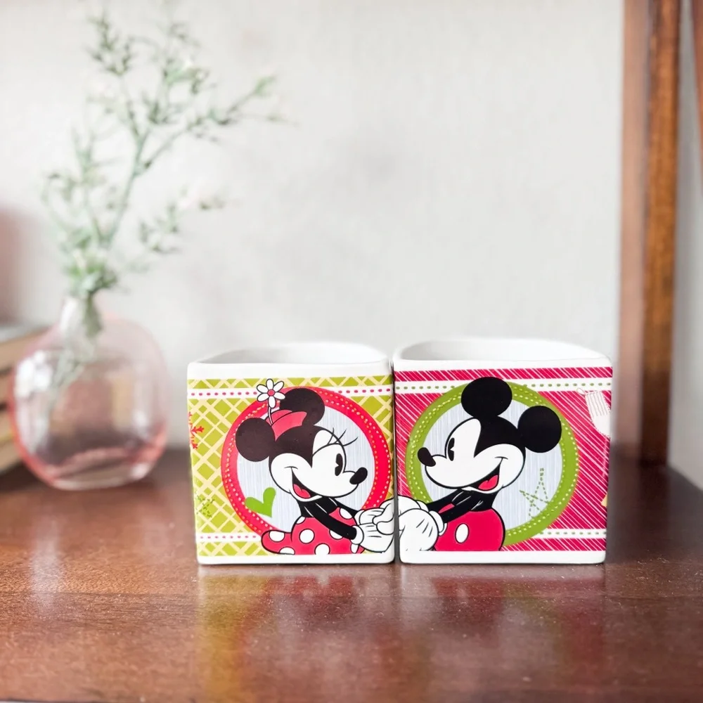 Disney Mickey Minnie Christmas Coffee Mug Set of 2 Holiday Cups